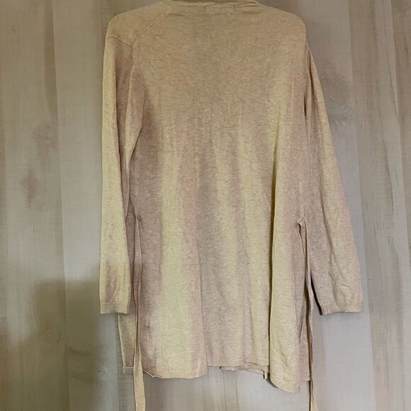 ZARA knit beige open front belted cardigan, size medium - Picture 11 of 16